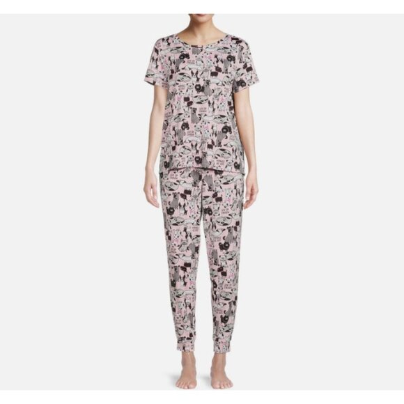 Secret Treasures Womens Dog Shirt Jogger Pajama set Pink L (12-14) - Picture 2 of 6